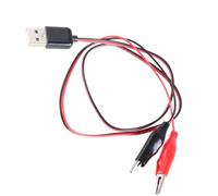USB 5V Clip On Test Cable For Fans, LED Lights, Blowers, Cameras 60cm Length,Positive, Black Negative
