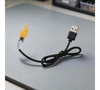 USB 5V Flame Effect LED Candle Light PCB with 50cm For Wire, Realistic Flickering Simulation Circuit Board for DIY Lamp Projects, Compact Black Module 3.6x1.4cm(B)