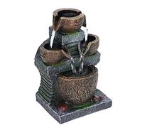 USB 5V Indoor Relaxation Three Layer Tabletop Fountain: Lucky Flowing Water Ornament for Home and Office Décor