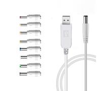 USB 5V to DC9V 12V Converter Cable USB5V to 9V 12V Power Charging Cable with 8 Connectors Adapters USB