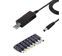 USB 5V to DC9V 12V Power Line Adapter USB to 8x Jacks Round Hole Connector Converter Led Cord