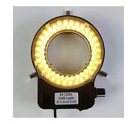 USB 64 LED Ring Color Light Source Illuminator, Microscope Lens, Lamp Adjustable for Industry Monocular Binocular Trinocular Stereo Video (Color : Warm White)