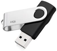 USB 64GB Memory Stick USB 3.0 Flash Drive 64GB Swivel Design Memory Sticks Fold Storage for PC, Tablet, Mac, MacBook Portable Pen Drive for Store 16,000 Songs/21,600 Photos/960 Minutes of Video