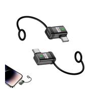 USB 90 Degree Adapter Portable Type C Adapter with Anti-Lost Lanyard