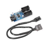 USB 9Pin Expansion Card Female 1 To 2 Female Extension Cable Adapter Circuit Board 2.0 HUBs HUBs For Desktop Motherboards Motherboards USB Adapter