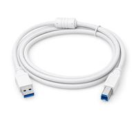 USB A-B Printer Lead Compatible With for HP ENVY 6530e 6530 e, White 5ft, EMI Filter, Data Link, Compatibel
