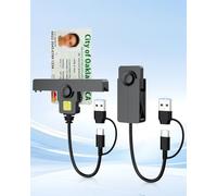 USB-A+C CAC Card Reader, 2-in-1 Military SIM Chip Reader, DOD Common Access Smart Card Reader, Compatible with Windows, Mac OS and Linux, ISO 7816 Class A, B, C, Foldable Design, Black