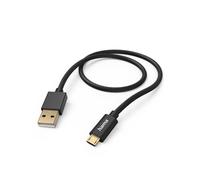 USB-A "Fabric" Charging Cable - Micro-USB, 1.5m, Nylon, Black
