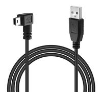 USB A Male To Mini USB Cable 90 Degree Right Angle Mini 5P Data Sync Charge Cord For Garmin Dash Cam Car GPS Navigator DVR Digital Camera GoPro Hero 4 3+ (5m)