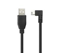 USB A Male To Mini USB Cable 90 Degree Right Angle Mini 5P Data Sync Charge Cord For Garmin Dash Cam Car GPS Navigator DVR Digital Camera GoPro Hero 4 3+ (5m)