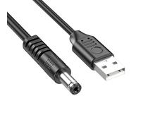 USB-a Round Plug Power Cable for Fitting 5V, 5.5x2.1mm 1M | Output Voltage Follows the USB Input, Voltage Pass-Through Function, Verify Device and Center-Positive Polarity