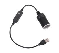 USB a to 12V Car Cigarettes Socket Adapters Cable with Voltages Display for DashCam Electronics USB to Port Processor