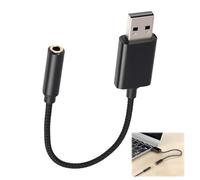 USB A to 3.5 mm JACK Aux Adapter - External USB Audio Sound Card, Stereo Adapter, Usb to 3.5mm Jack Audio Adapter, Headphone Jack Adapter, Headset Adapter for PC - Durable Design