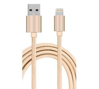 USB-A to 8-Pin Charging Cable, Fast Charge & Data Sync, Double Braided Nylon Charger Cord, Compatible with Apple MagSafe Duo Charger, Gold, 1m (3.3 ft) Charger Cable