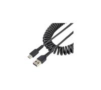 StarTech.com 20in (50cm) USB A to C Charging Cable Coiled Heavy Duty Fast Charge & Sync High Quality USB 2.0 A to USB Type-C Cable Rugged Aramid Fiber Durable Male to Male USB Cable