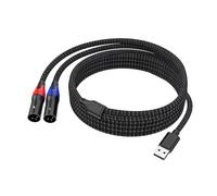 USB A to Dual XLR Male Audio Cable and Sterro Power Amplifier Cable, 3.3 Foot, 1 Pack, Black, Prefossional for PC, Mixer, Tablet, Laptop, with HiFi Level Decoding Chip and Plating Conductors