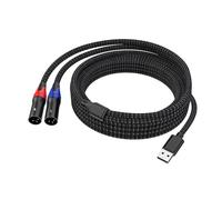 USB A to Dual XLR Male Audio Cable and Sterro Power Amplifier Cable, Prefossional for PC, Mixing Console Mixer, Tablet, Laptop Link Amplifier (10 Foot, 1 Pack)