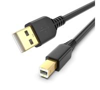 USB A to USB B Cable 2M Gold Plated USB2.0 for HP, Epson, Brother, Canon Printer, Scanner, Robust USB2.0 Printer Lead 2 Meter Midi Cable for Macbook Dell Asus HP Laptop MIDI Controller (1-Pack)
