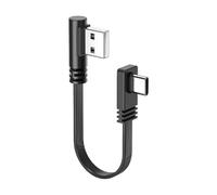 USB a to USB C Cable 66W Power, Flat Wire with 90 Degree Elbow Ends for Keyboard, Desk and Vehicle Use Today Daily C Sync Wire Low Profile Cable Management Short Power Cord Port Saver Laptop Keyboard