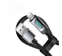 USB A to USB C Charger Cable, 100W Fast Charging Cable with LED Wattage Display, Fast Charging USB Type C Phone Charger lead for Compatible with S21 S25 S24 S10 S9 A16 A55 A56 A40 A50, P40 P30 (1M)