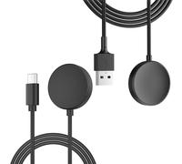 USB A/USB C Charger for Samsung Galaxy Watch 7/Ultra/6/6 Classic/5/5 Pro/4/4 Classic/3/Active 2/Active 1 Galaxy Watch Charger USB Magnetic Wireless Charging Cable Cord (100cm+100cm)