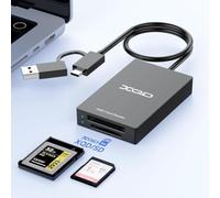 USB USB C XQD/SD Card Reader, Dual-Slot USB Memory Card Reader, USB3.0 Reader for Sony G/M Series, Lexar 2933x/1400x USB Mark XQD,SD/SDHC for Windows/Mac/Android