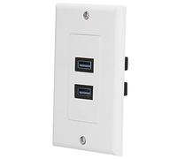 USB Adapter Multi Charging Case, USB Outlets Receptacles 2 Port USB 3.0 Wall Plate with High Speed Transmission for Smart Phones, Tablet Electronic Devices