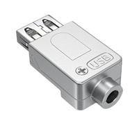 USB Adapter Plug Converter - Portable Metal Housing, USB Extension Coupler | Portable USB 2.0 Male Female Connector with Terminal Block, Quick Data Interface for Devicti