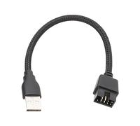 USB Adapter, USB to DB9 Pin Female Converter Cable, 9 Pin Male Connector to USB Motherboard, Durable Active Compatible Converter with RGB Light Strips Single USB Type Male Cable