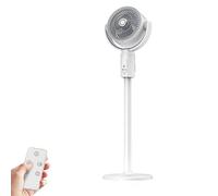 USB Adjustable Height Standing Fan, Pedestal Fan with Remote, 90°+180° Omni - Directional Cooling Fans for Bedroom, 5 Speeds 8 Timer Modes, AC Motor Silent, with Diffuser Box, for Summer Winter