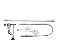 USB Adjustable LED Desk Lamp, Clip Table Lamps, Eye-Caring Table Lamps for Reading, Study, Tattoo Light, Beauty Manicure, Silver, 18w Double The Comfort