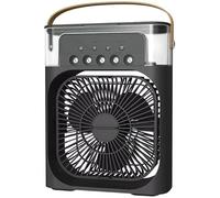 USB Air Conditioner Fan, 4 in 1 Personal Mini Cooling Fan with Water Mist Spray, 3 Speeds Evaporative Air Cooler Small Aircon Humidifier Water Fan Spray Mist Desk Fan for Home Office Room