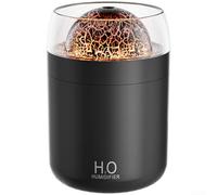 USB Air Humidifier 500ml for Home Office Dorm with Low Noise Design and 7-Color Ambient Light Feature (Black)