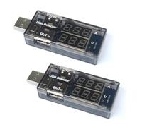 USB Ammeter Voltmeter, 2 Pack Digital Current Voltage Meter Tester with LCD Display, 0.01V 0.01A Resolution, 3V-9V Range for Phone Chargers, Power Banks, USB Cables and Devices Testing