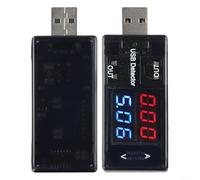 USB Ammeter Voltmeter Dual Display - Digital Current Voltage Meter with Blue and Red LCD, 3V-9V Input, 0.01V/0.01A Resolution, for Testing Chargers, Power