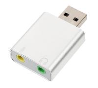 USB Audio Adapter External Sound Card with Microphone and Headphone Jack Dynamic Surround Sound for Laptop and Live Streaming