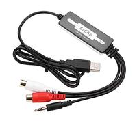 USB Audio Capture Recorder Card Converts Turntable LP/Cassette Tape Audio to MP3/WAV Digital Music Converter Adapter, Support Windows XP/Vista/7/8/8.1/10 and .