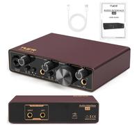 USB Audio Interface 2 In 2 Out, 24Bit/192kHz Computer Recording Interface with 48V Phantom Power, Low Latency for Guitar, Microphone, Podcast, Streaming, Music Production, PC/Mac (USB Type-C, 2i2)