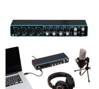 USB Audio Interface, 4x4 Channels Professional Sound Card with Built-in Mic Preamplifier for Studio Recording Compact and Portable Design for Musicians and Content Creators