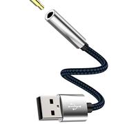 USB Audio Interface Adapter Jack 3.5mm Headphone Aux Sound Card PC Cable DAC Converter Digital Earphone Port Car Mic Music Soundcard Adaptor for iPhone for Apple for iPad Compatible with Samsung