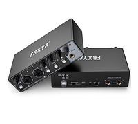 USB Audio Interface for PC,Computer Audio Interface for Recording Music 24Bit/196kHz, Portable Interfaz de Audio Mixer for Studio, Beginner Friendly Guitar Audio Interface(Black)