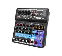 USB Audio Mixer,HUIOP A6 6CH Protable Mini Mixer Audio Console with Sound Card USB Recording Singing Webcast Party Mixer,Recording Audio Mixer