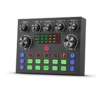USB Audio Mixer Sound Card for Mobile Phone, Live Voice Changer with Multiple Effects, Professional External Mixer for Streaming and Recording