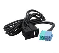 USB AUX Port Adapter Cable for Elantra 2011-2013, 3.5mm Extension Wiring Harness with USB Port, Black 0.5m