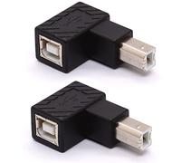 USB B 2.0 Adapter, USB 2.0 Type-B Printer Adapter, 90 Degree Angle USB 2.0 Type-B Male to Female Printer Adapter for Printer, Scanner, Fax Machine, Mobile HDD(Up 2Pcs)