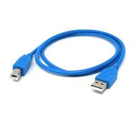 USB B Cable for DJ Controllers & MIDI Devices, Printer Style Lead for Mixers, Turntables, Keyboards, Samplers, Synthesizers, Compatible with Numark, Pioneer, Traktor, Denon, Akai, Serato (Blue, 1m)