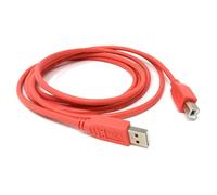 USB B Cable for DJ Controllers & MIDI Devices, Printer Style Lead for Mixers, Turntables, Keyboards, Samplers, Synthesizers, Compatible with Numark, Pioneer, Traktor, Denon, Akai, Serato (Red, 2m)