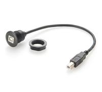 USB B Converter Extension Cable 22mm USB B Round Panel Mount Extension Cable Female to Male Printer Scanner Cord 5pc PCM-0162