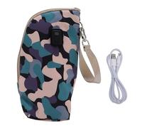 USB Baby Bottle Warmer Bag, 21 Gears Temperature Insulated Bottle Warmer with LED Display, Constant Temperature Thermostat Cover, for Outings, Attach to Stroller (Black)