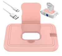 USB Baby Wipe Warmer Thermostat 40-55℃ Baby Wipe Heater Even Fast Heating Wet Wipe Warmer Portable Baby Wipes Dispenser for Car Home Baby Nursery (Pink)